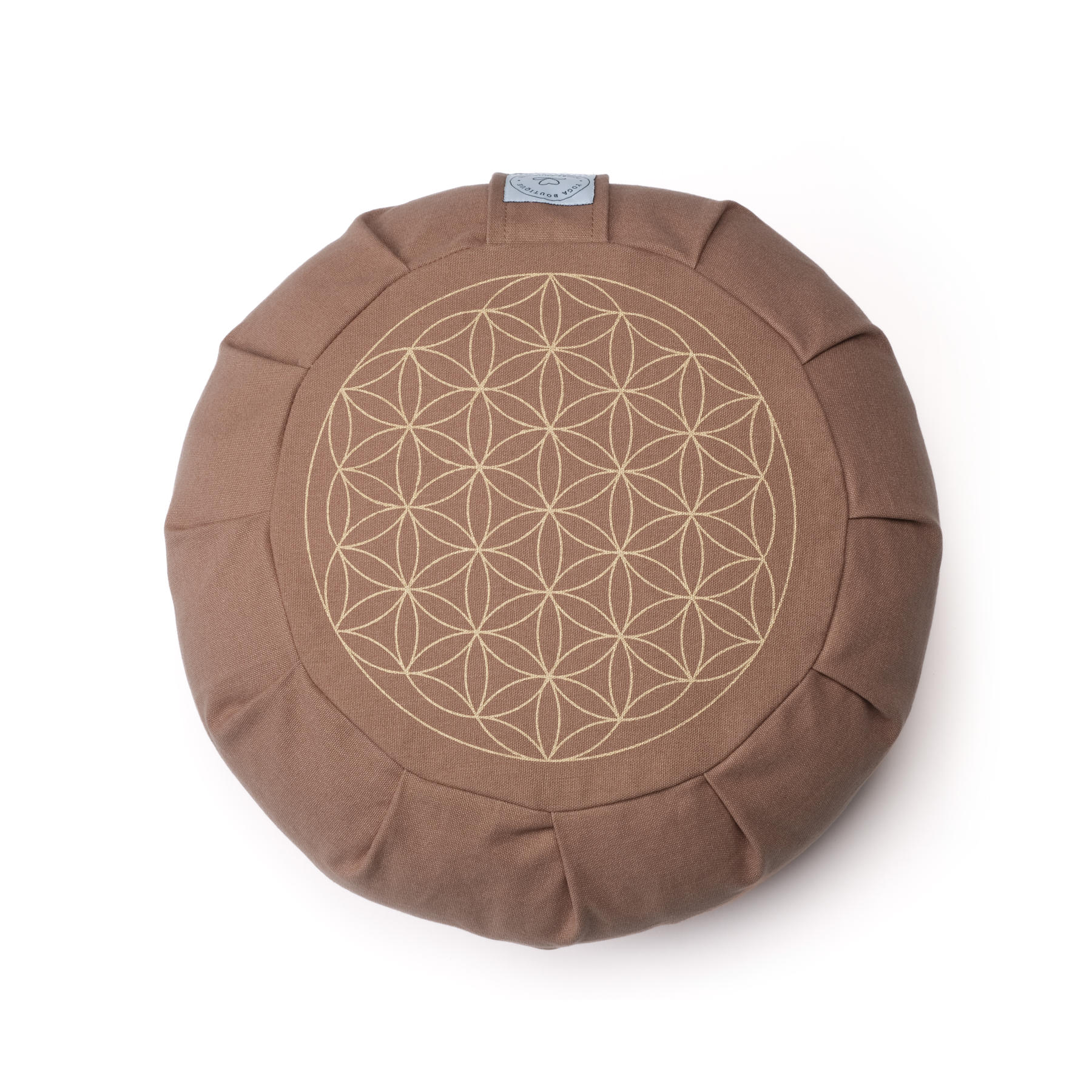 Meditationskissen Zafu Blume des Lebens brown-earth