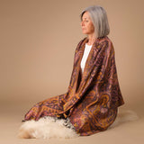 Meditationstuch Schal Seide mit indischen Ornamenten Felicita