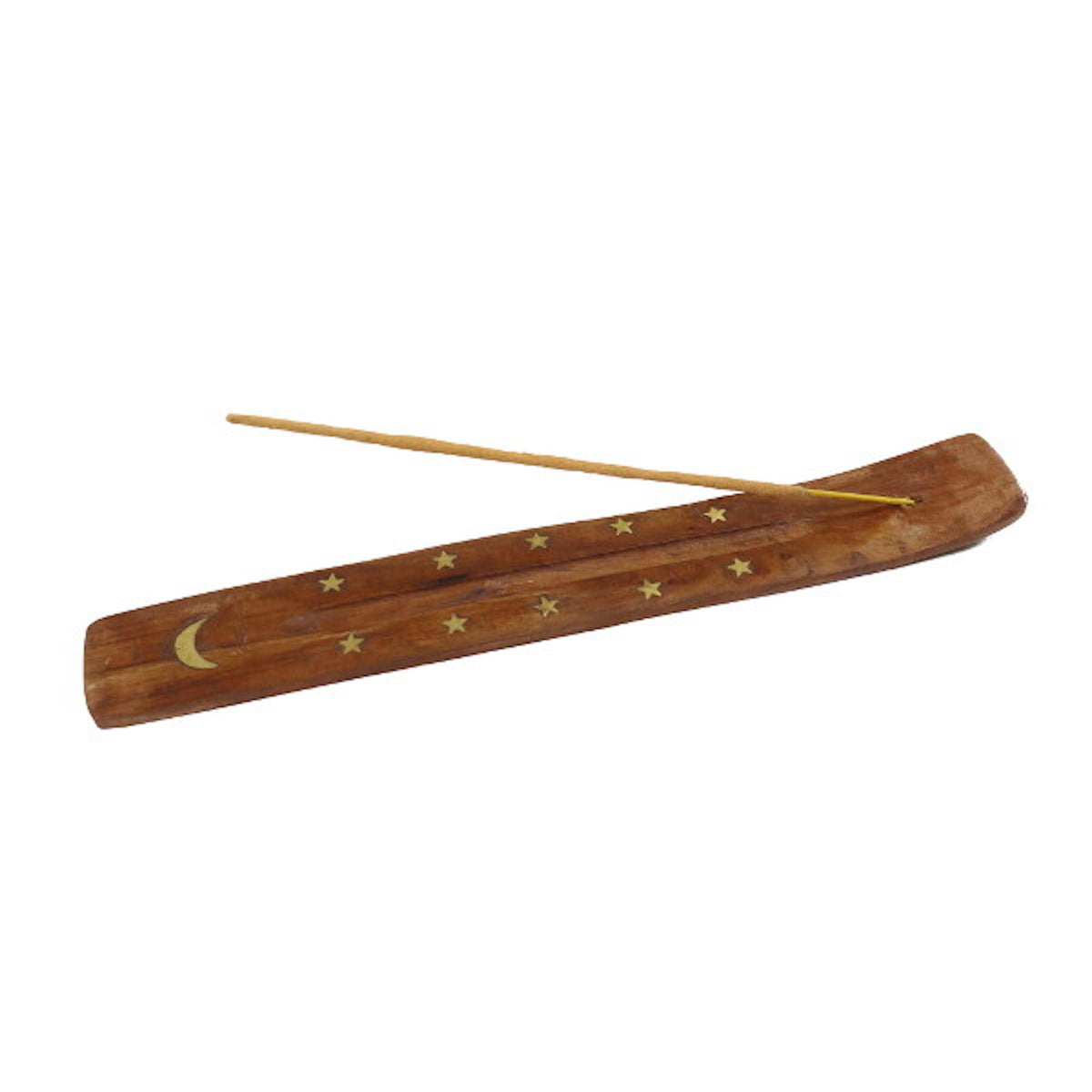 Räucherstäbchenhalter aus Holz Halbmond