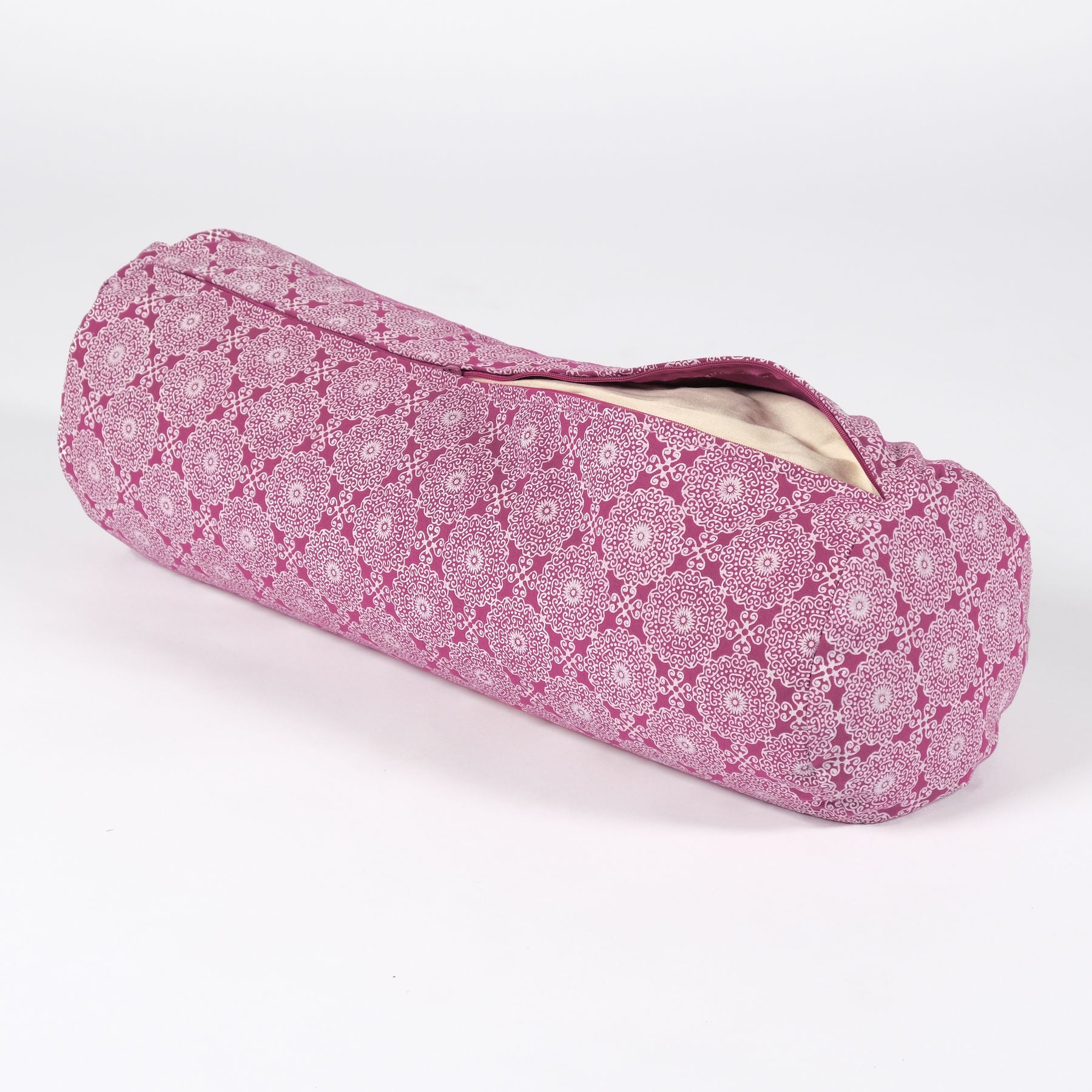 Yoga Bolster Indian Dream aus Baumwolle magenta