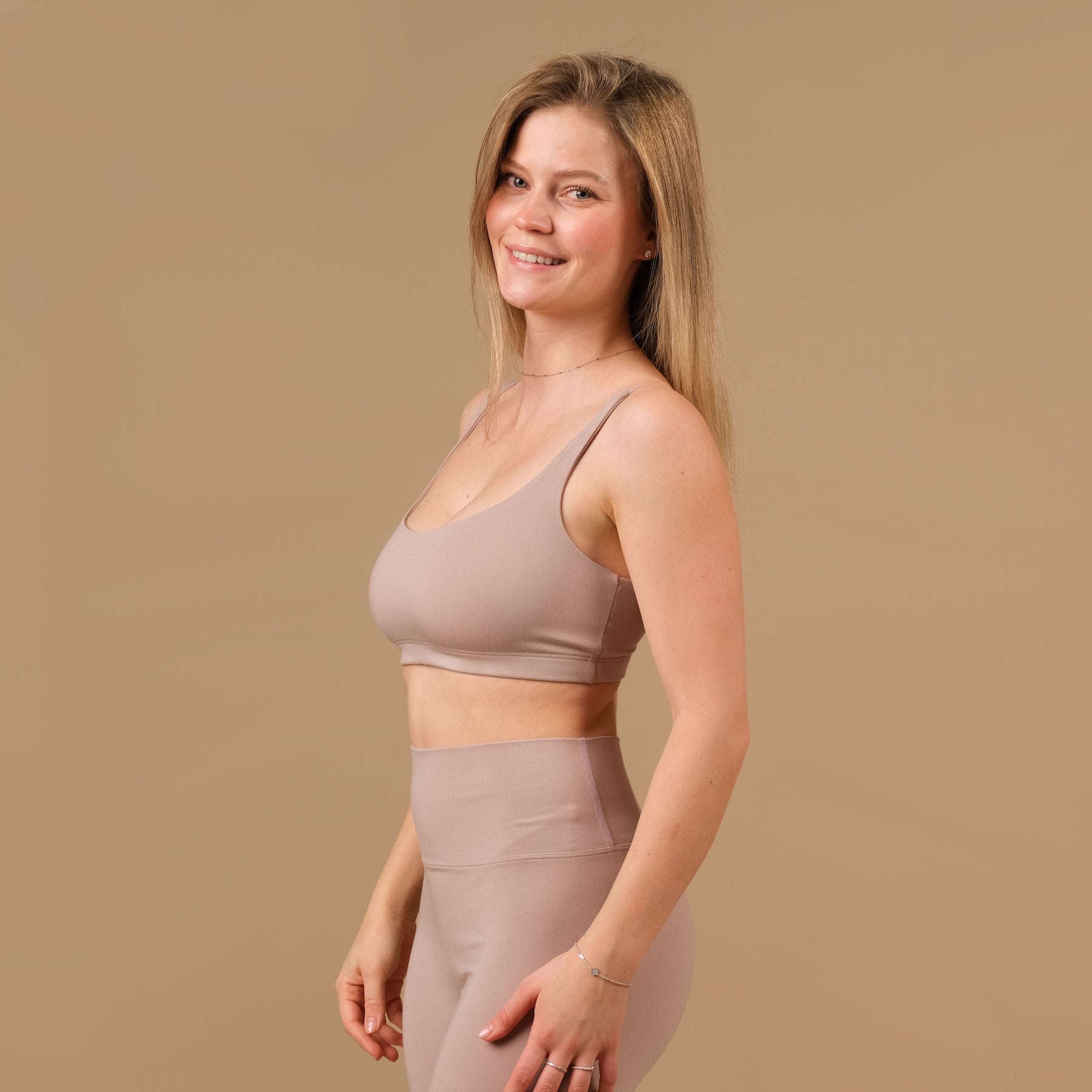 Yoga Bra Comfy mocca, nachhaltig, made in Switzerland