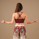 Yoga Kleider Crop Top Joy bordeaux aus nachhaltigem Stoff und in der Schweiz hergestellt