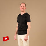 Herren Yoga Shirt Supima Cotton Baumwolle schwarz