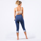 Yoga Capri Leggings Batik blau