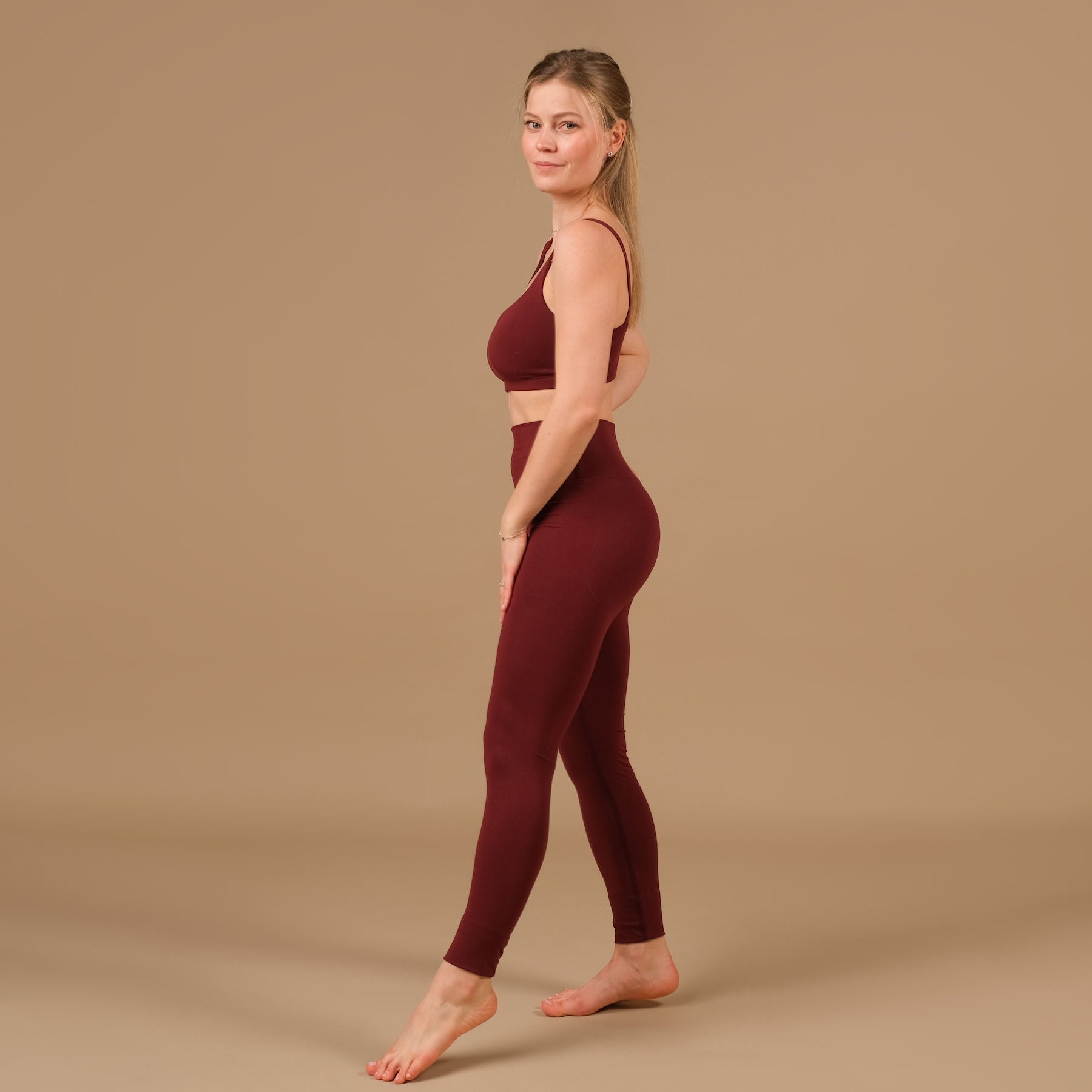 Yoga Leggings Comfy bordeaux, super weich, nachhaltig, in der Schweiz hergestellt