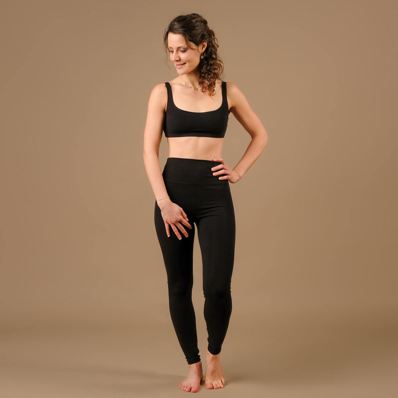 Yoga Leggings Comfy schwarz, in der Schweiz hergestellt, nachhaltig, super bequem, aus Lenzing Modal