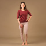 Yoga Shirt Comfy 3/4 Arm, in der Schweiz hergestellt, weichster Stoff, bordeaux