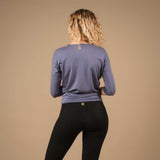 Yoga Shirt Comfy 3/4 Arm, in der Schweiz hergestellt, weichster Stoff, graublau
