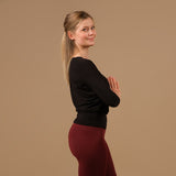 Yoga Shirt Comfy 3/4 Arm, in der Schweiz hergestellt, weichster Stoff, schwarz