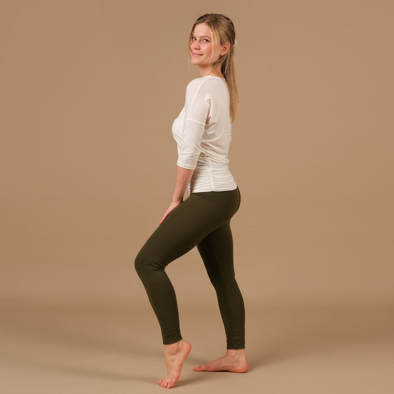 Yoga Shirt Comfy 3/4 Arm, in der Schweiz hergestellt, weichster Stoff, weiss