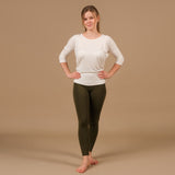 Yoga Shirt Comfy 3/4 Arm, in der Schweiz hergestellt, weichster Stoff, weiss