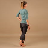 Yoga Shirt Comfy 3/4 Arm, in der Schweiz hergestellt, weichster Stoff, petrol