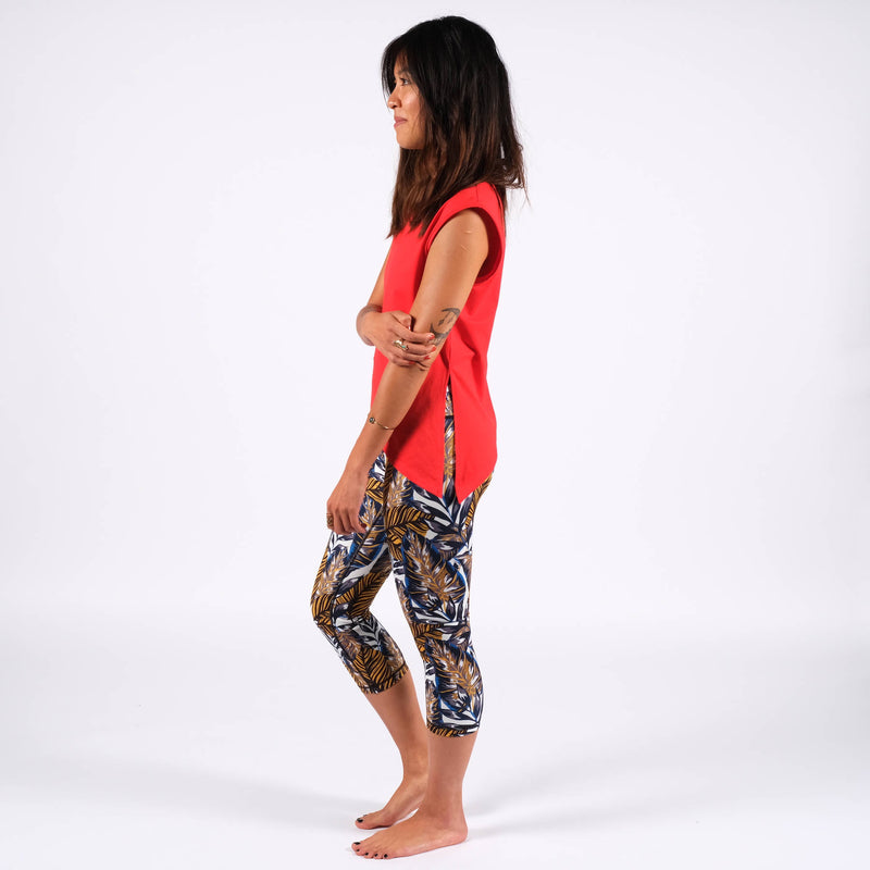 Yoga Shirt asymmetrisch zum Binden  rot