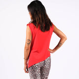 Yoga Shirt asymmetrisch zum Binden  rot