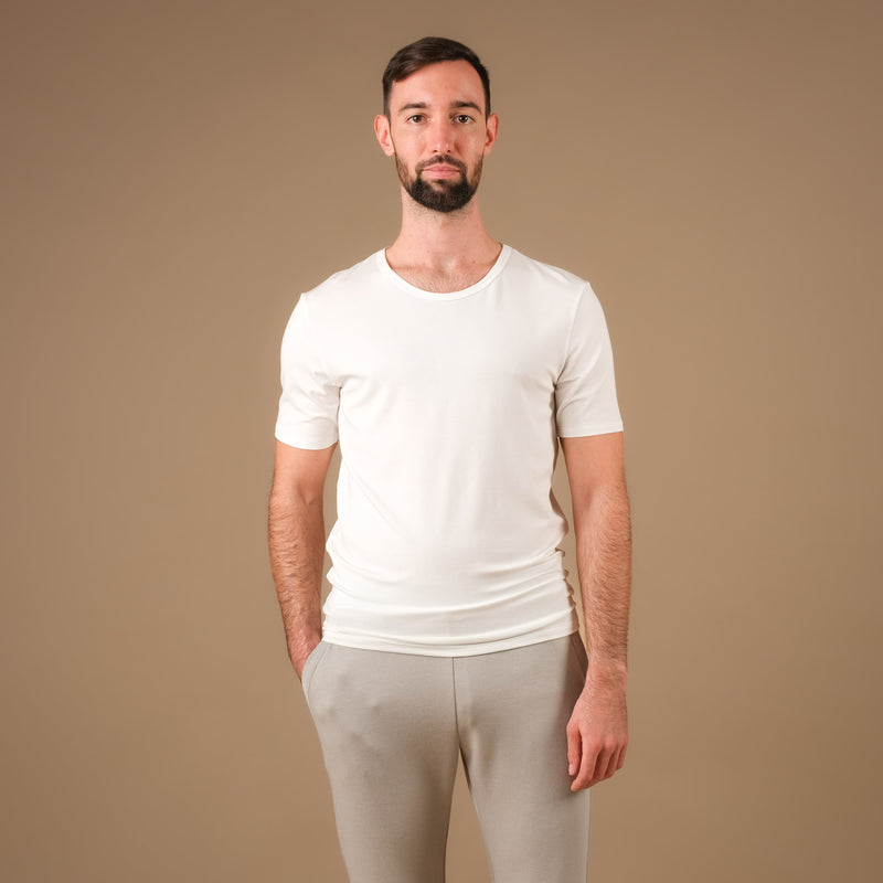 Herren Yoga Shirt Classy kurzarm weiss