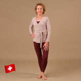 Yoga Wickeljacke - Wickelshirt nachhaltig in der Schweiz hergestellt, mocca