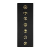 Yogamatte SuperGrip 2.0 Chakras schwarz mit gold Print