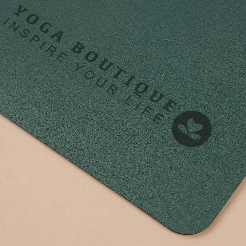 Yogamatte SuperGrip 2.0 Moon dunkel grün aus Naturkautschuk super rutschfest mit Hilfslinien zum korrekten Ausrichten