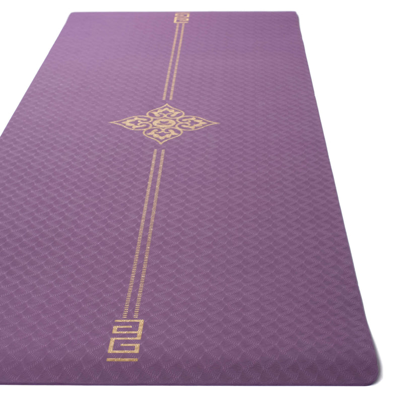 Yogamatte TPE gold Print violett