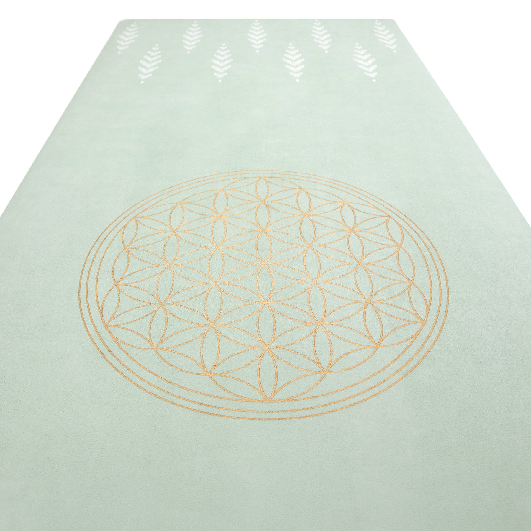 Yogamatte Velours Blume des Lebens mint