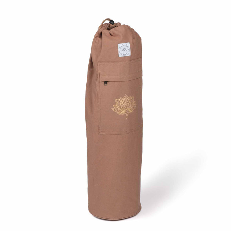 Yogamatte-Tasche Lotus aus Bio Baumwolle brown earth
