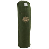 Yogamatte-Tasche Lotus aus Baumwolle Olive grün