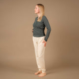 Yoga Wickelshirt langarm smaragd